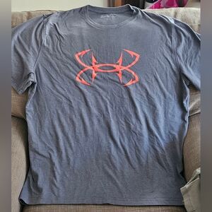 Under Armour Men's Charcoal Tee with Orange Logo